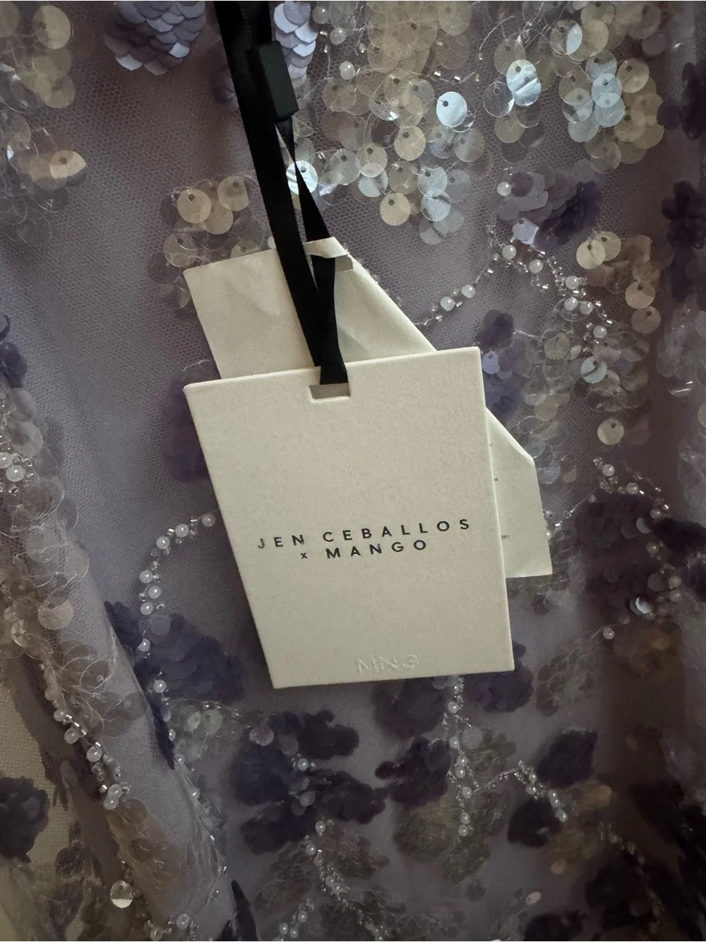Mango Lavender Sequin Strapless Sheer Maxi Dress - Picture 4 of 4